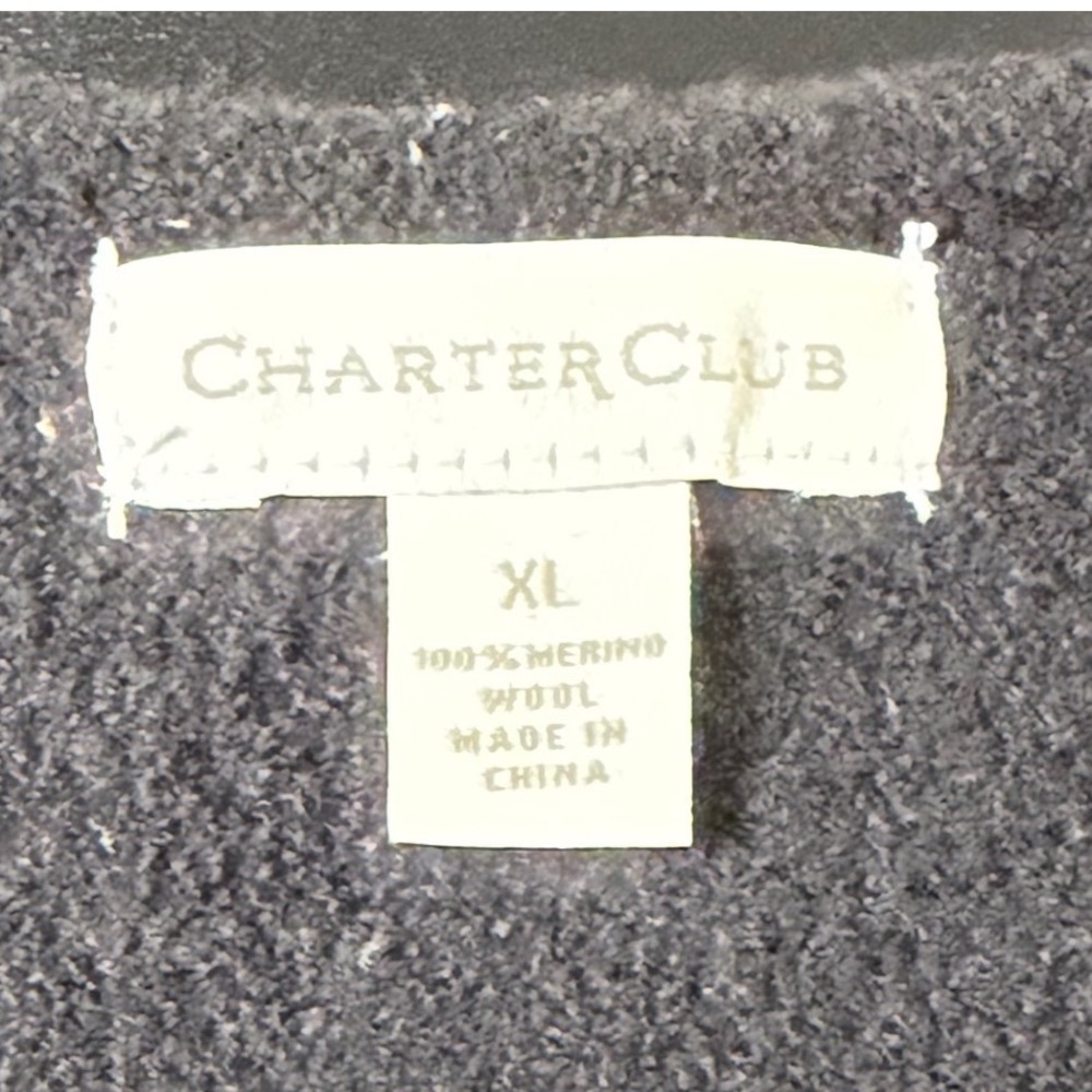 Charter Club Womens XL Black 100% Merino Wool Full Zip Longline Cardigan Coat K4 - Picture 4 of 7